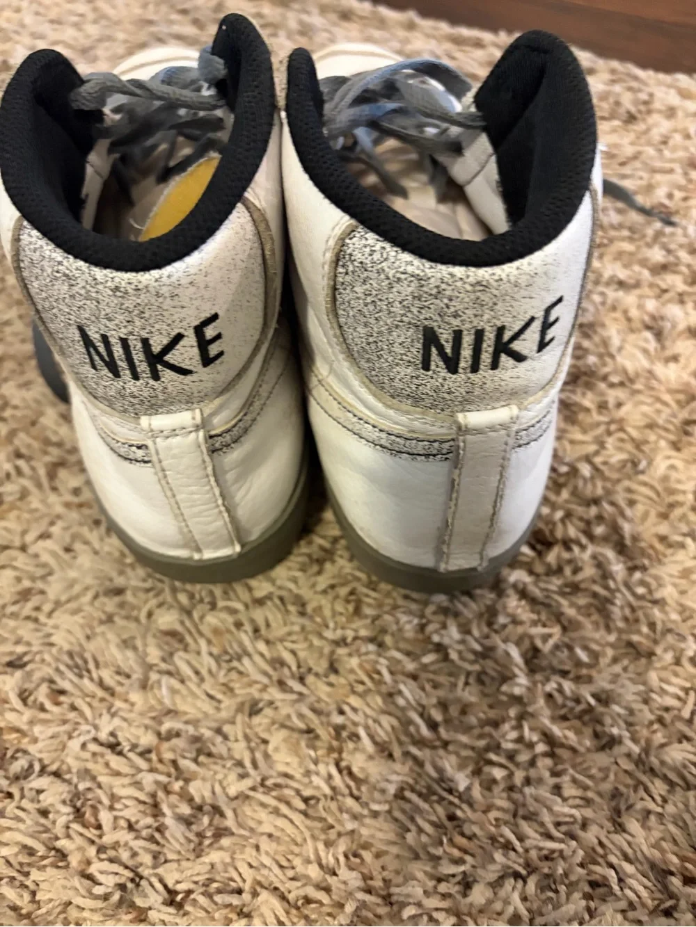 Nike men’s High-Top Sneakers in White, Gray and Black